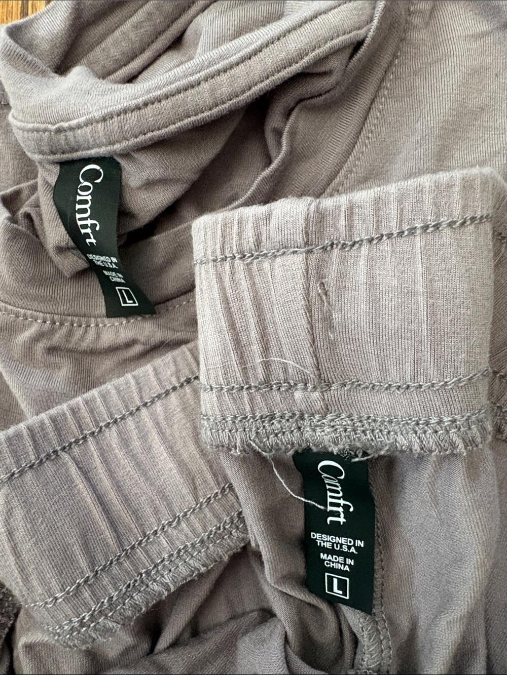 Comfrt pajama set— Light Gray - Picture 2 of 4